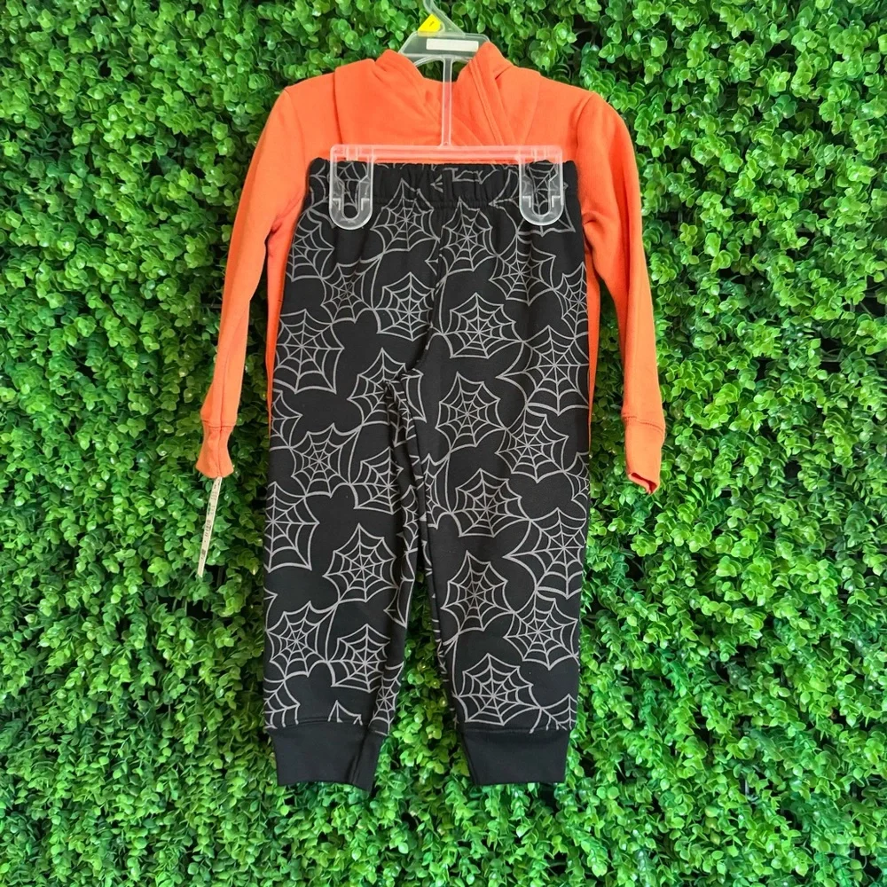Carter's Toddler Boy Halloween Jack-o'-lantern & Spiderwebs Outfit Size 3T